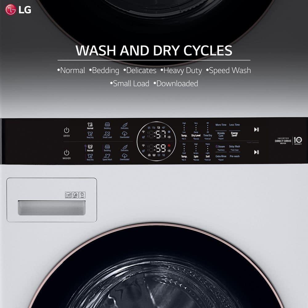 LG WKE100HWA 27 inch White WashTower™ with Center Control™ 4.5 cu. ft. Washer and 7.4 cu. ft. Electric Drye