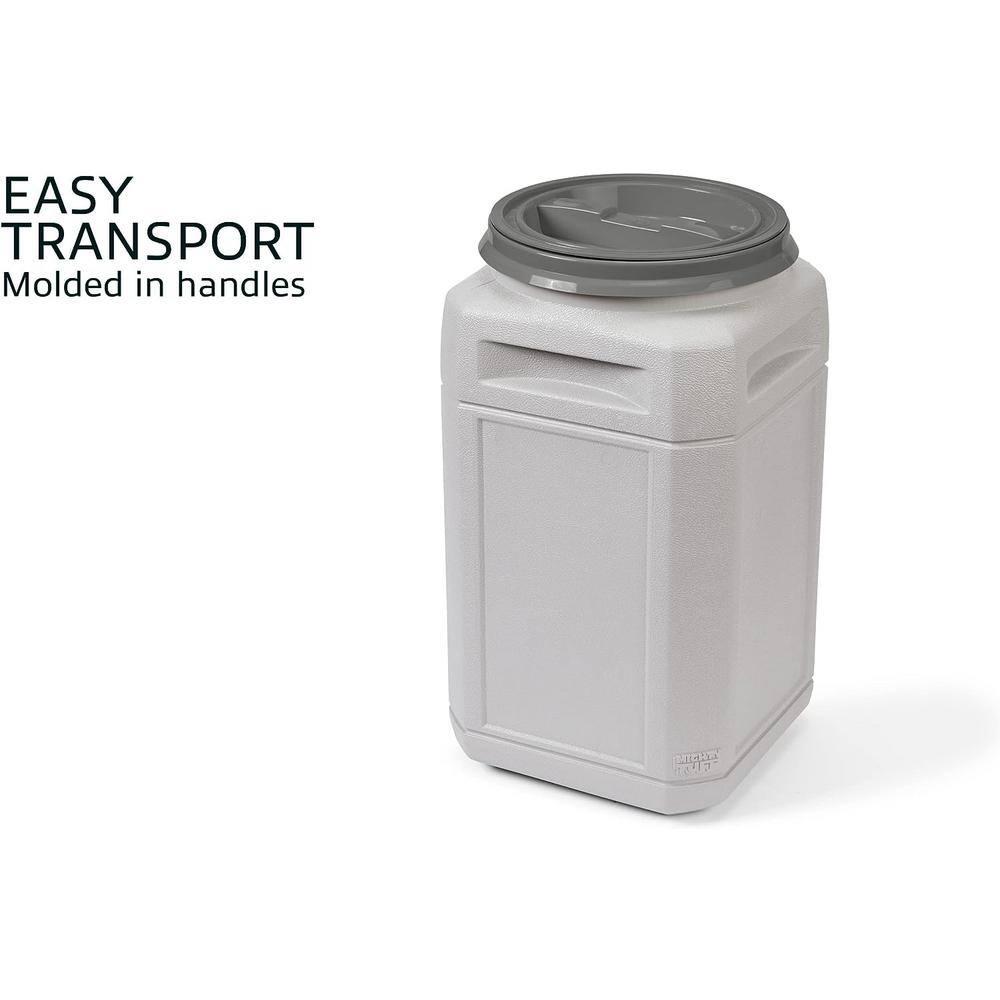 Mighty Tuff 13 Gal, up to 54 Lbs. Pet Food Storage Container with Airtight Twist Lid and Built-In Handles