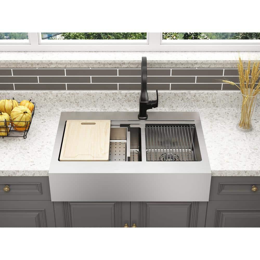 Blanchard 33'' L Dual Mount Double Bowl Stainless Steel Kitchen Sink