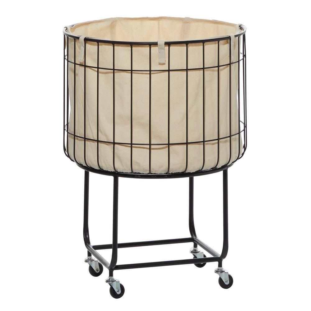 25.75''x19.25''  Contemporary Metal Storage Cart Off White - Olivia & May