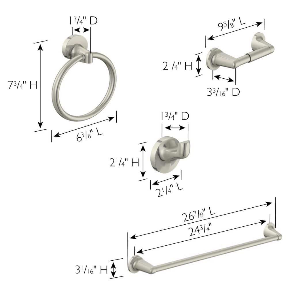 Alta Bay 4-Piece Bathroom Hardware Accessory Kit in Polished Chrome