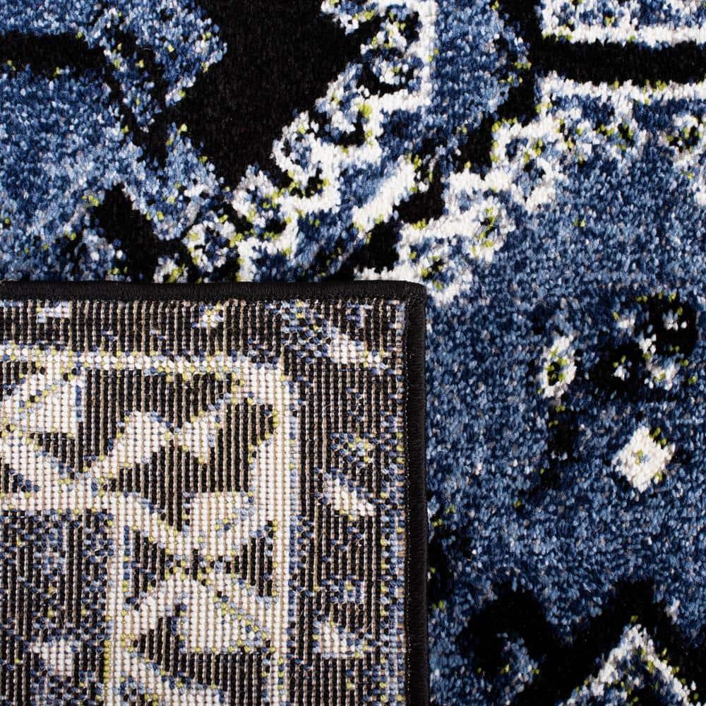 Vintage Hamadan VTH293 Power Loomed Area Rug - Blue/Black - 5'3"x7'6" - Safavieh.