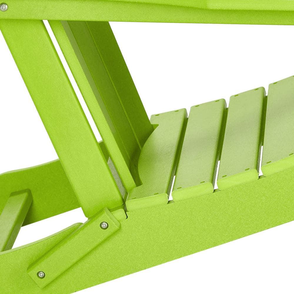 BRAXTON Outdoor Patio Folding Poly Adirondack Chair ( Set of 2), Lime