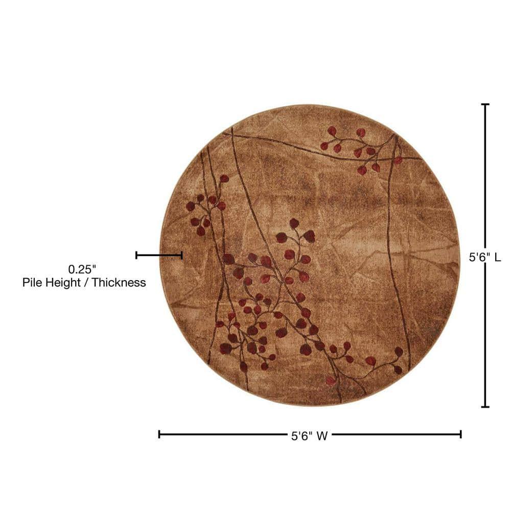 Nourison Somerset Nature Latte 5'6" x ROUND Area Rug, (6 Round)