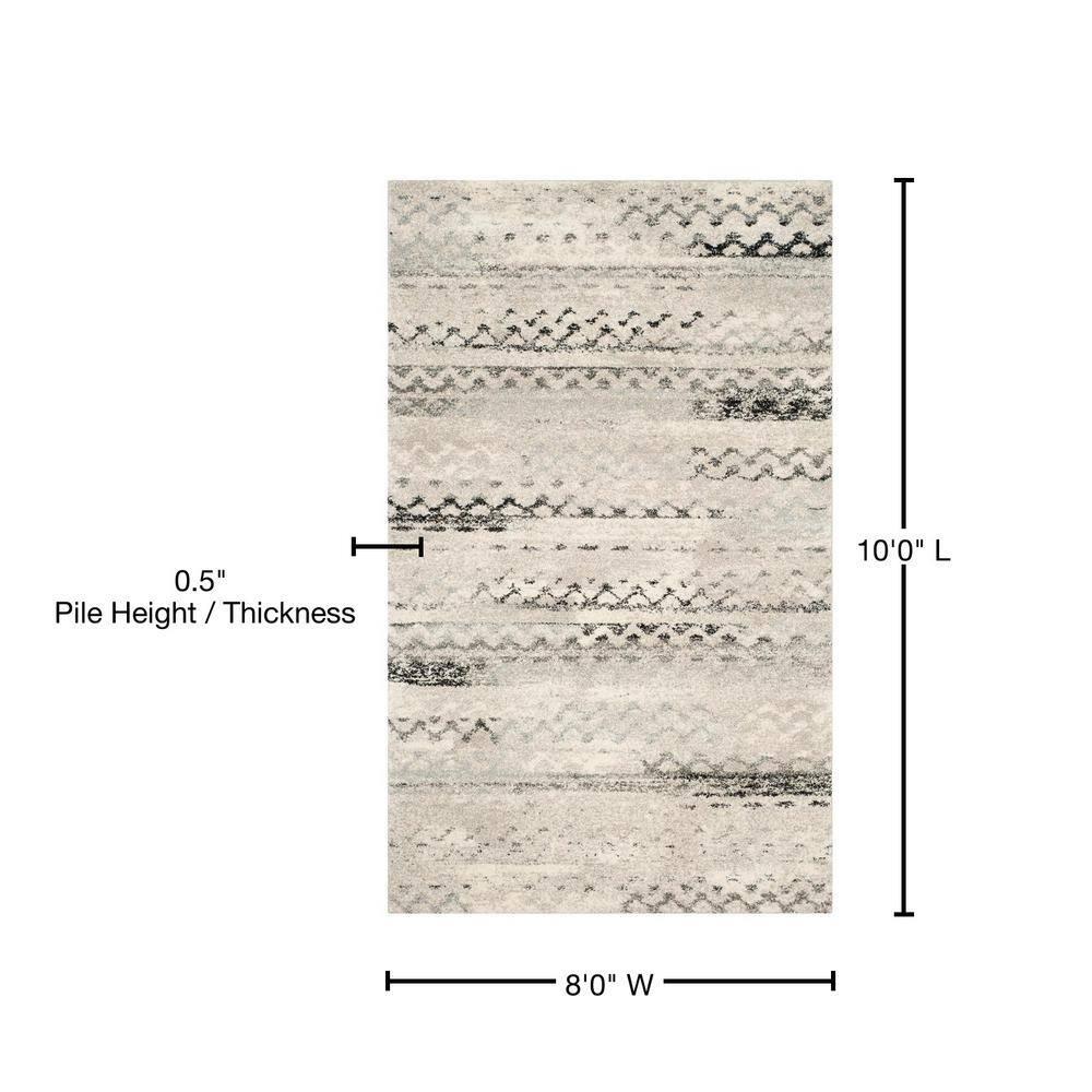 Retro RET2136 Power Loomed Indoor Area Rug - Cream/Grey - 8'x10' - Safavieh.