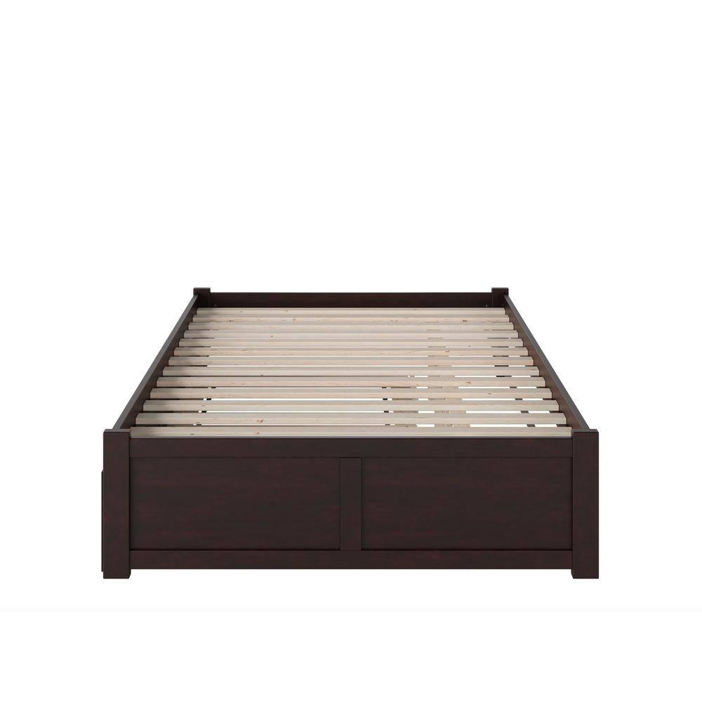 Concord Queen Bed with Footboard and Twin Extra Long Trundle in Espresso