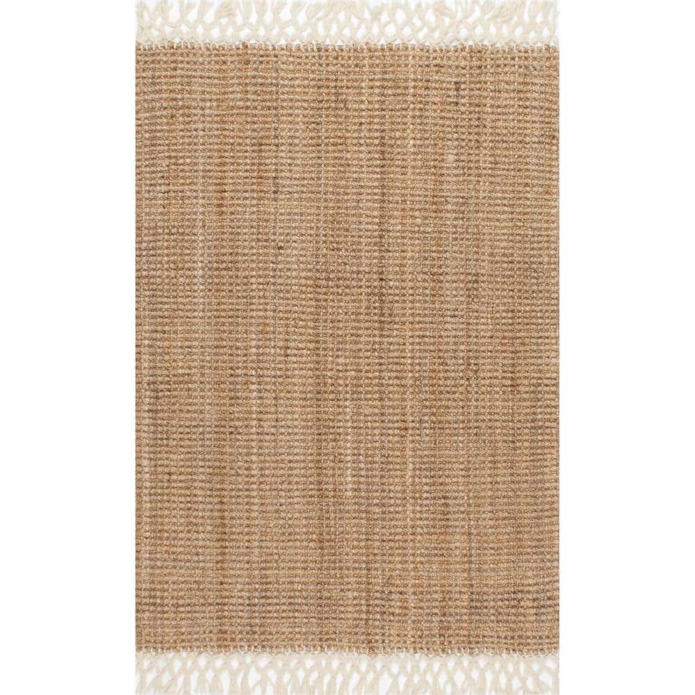 3'x5' Jute Hand Woven Raleigh Area Rug Natural - nuLOOM: Rectangle, Medium Pile, Contemporary, Indoor Use