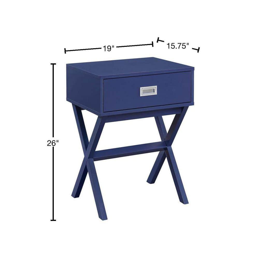 Convenience Concepts Designs2Go Landon 1 Drawer End Table, Cobalt Blue