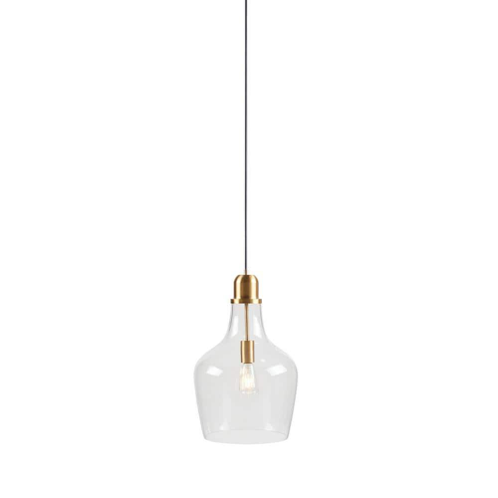 Ink+Ivy 13"x93" Auburn Bell Shaped Hanging Glass Simple Industrial Pendant Light