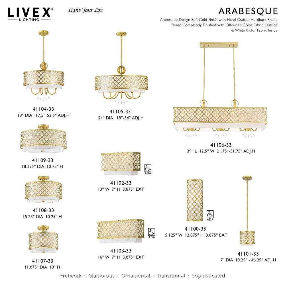 Livex Lighting Arabesque 2 - Light Semi-Flush Mount in  Soft Gold