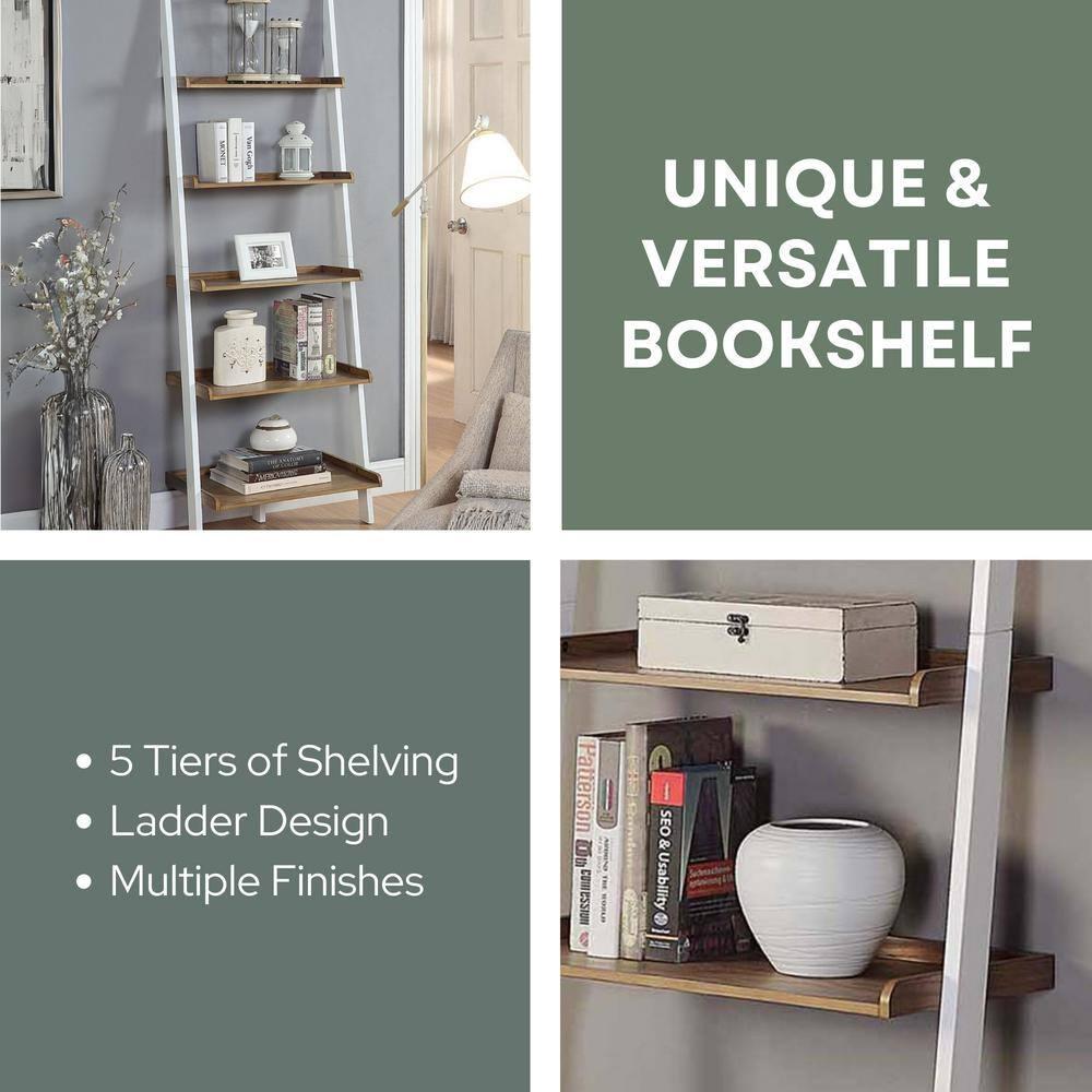 Convenience Concepts American Heritage Bookshelf Ladder, Driftwood/White
