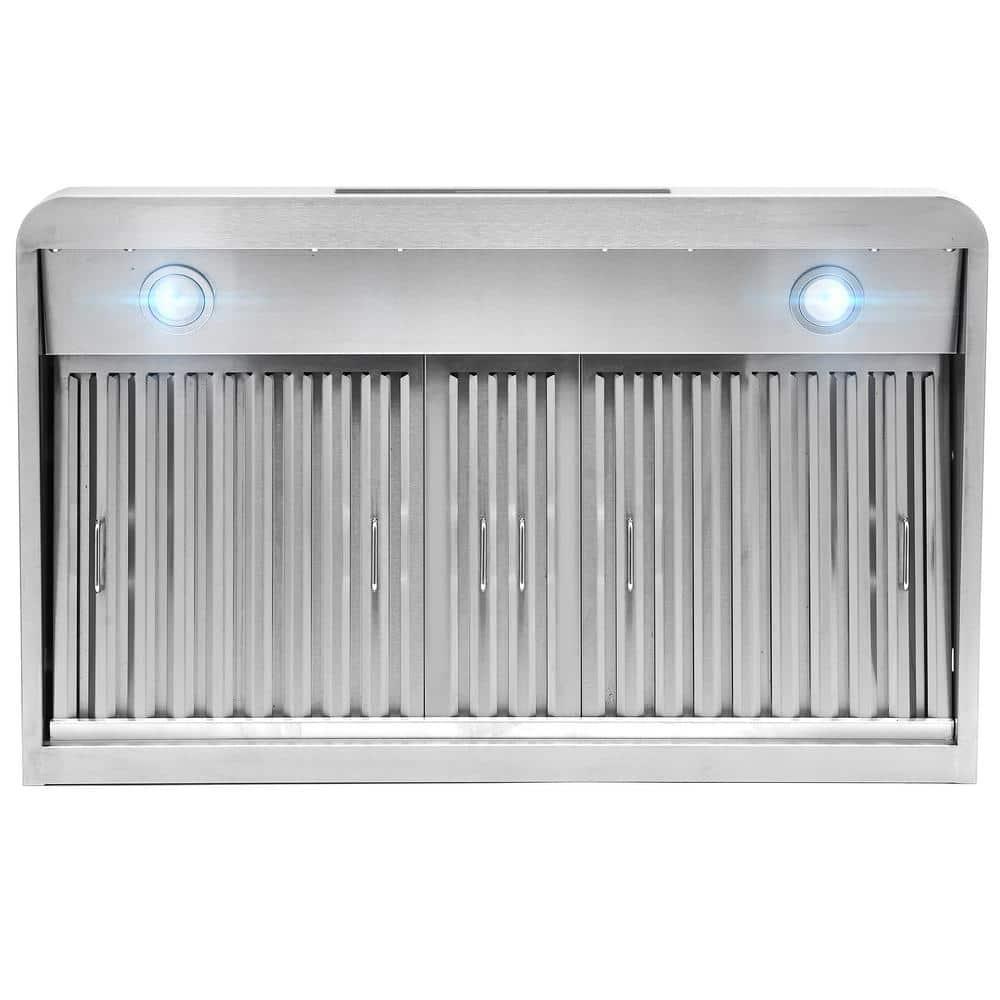 36" 900CFM Ducted Under Cabinet Range Hood in Stainless Steel with Remote Control and 2 LED Lights