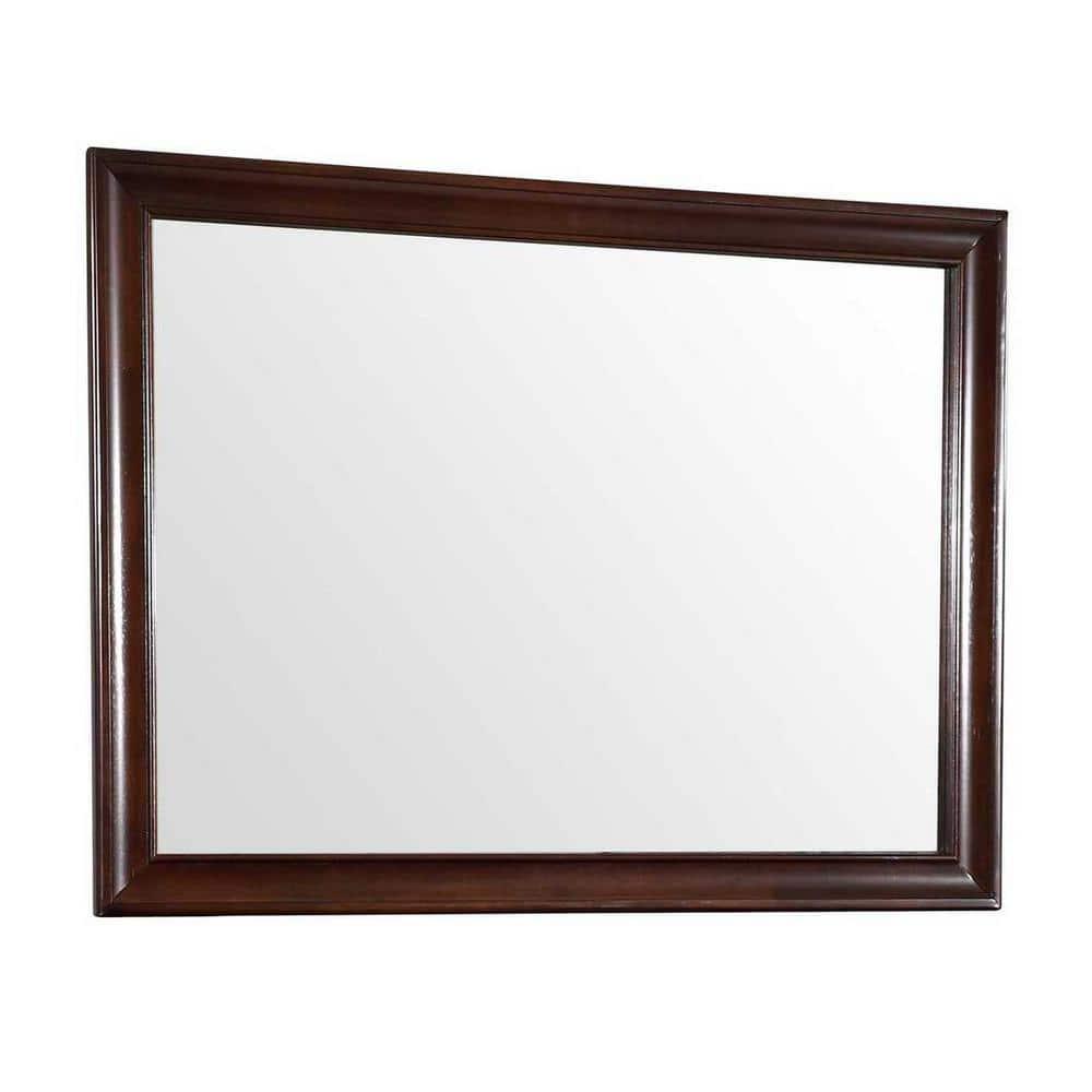 Passion Furniture LaVita 45 in. x 33 in. Modern Rectangle Framed Cappuccino Dresser Mirror