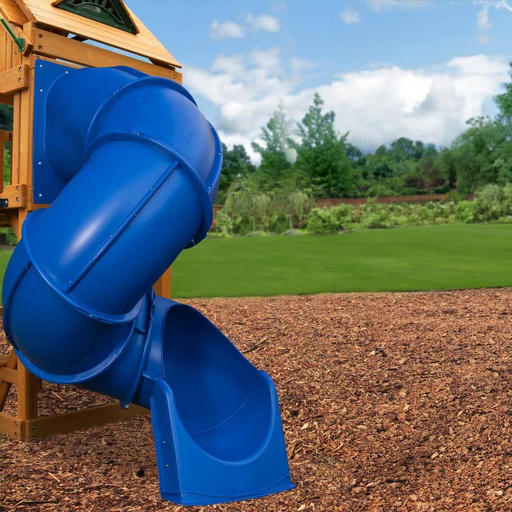 Swing-N-Slide WS 1016-B Quick Connect 5 Foot Turbo Tube Slide Plastic Enclosed Slide for 5 Foot Deck Heights, Blue