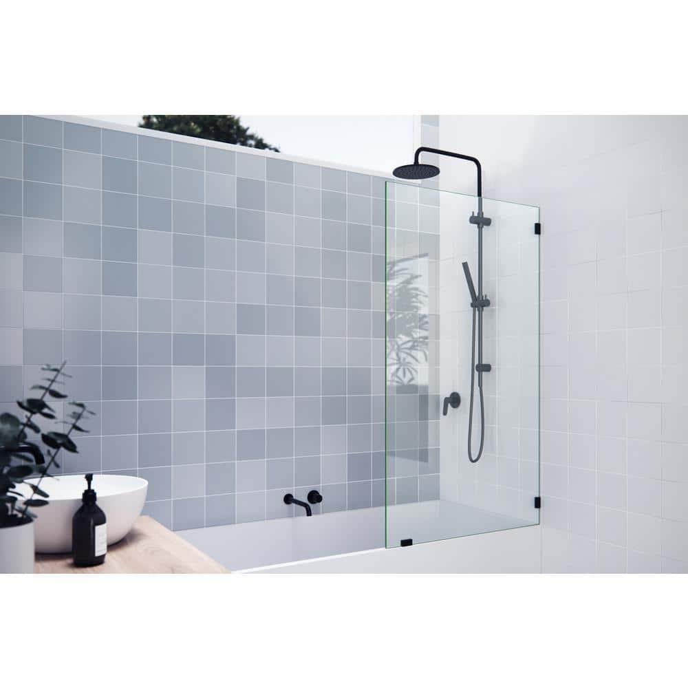 Vela 34 in. x 58.25 in. Frameless Single Fixed Bath Panel