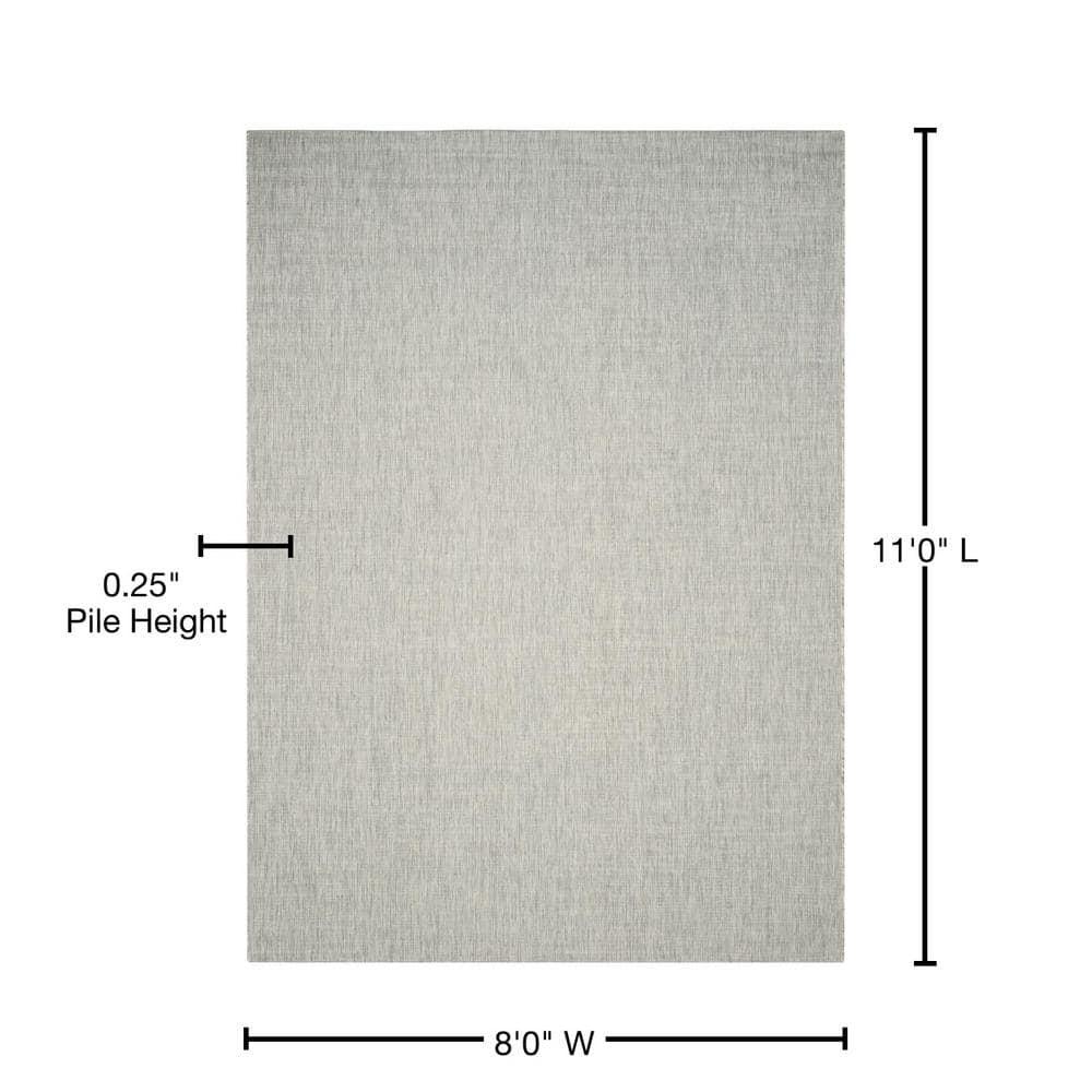 Courtyard CY8576 Power Loomed Indoor and Outdoor Area Rug - Grey/Turquoise - 8'x11' - Safavieh