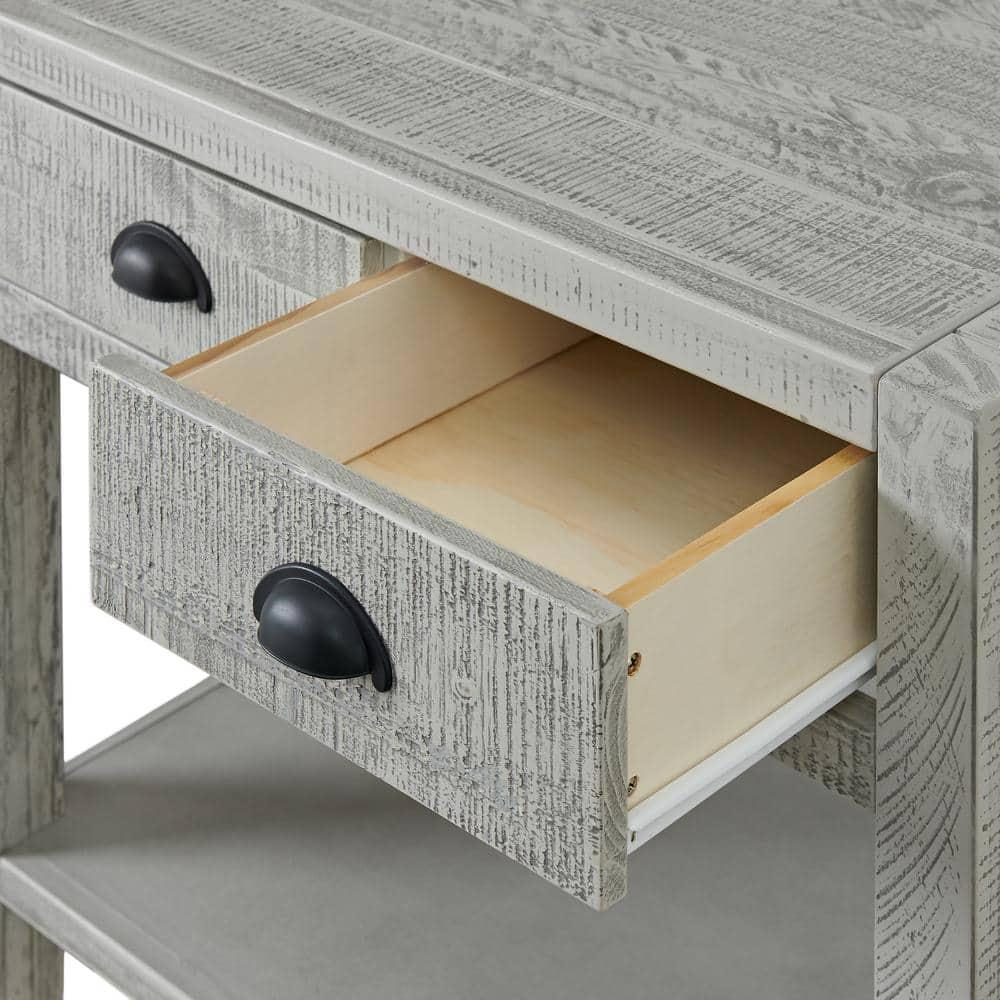 Arden 5-Piece King Bedroom Furniture Set w/ King-Sized Bed, 2x 2-Drawer Nightstands, 5-Drawer Chest & 6-Drawer Double Dresser, Solid Wood Set, Metal Bar Handles & Elegant Light Driftwood Finish