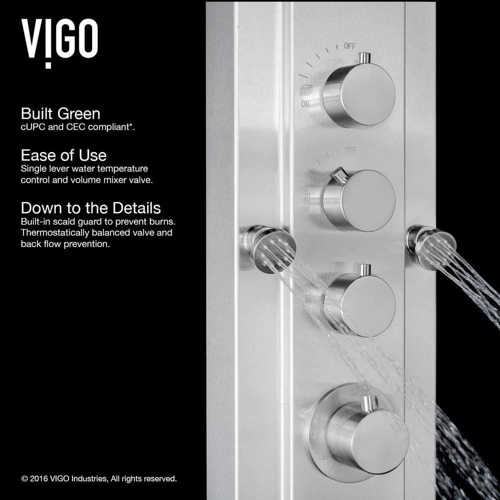 Mateo 60" H X 7" W 6-Jet Shower System & Tub Filler with Hand Shower Wand and Rainfall Shower Head