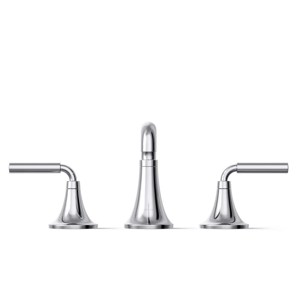 Tone Widespread Bathroom Sink Faucet, Three-Hole Bathroom Faucet with Clicker Drain, 1.2 GPM