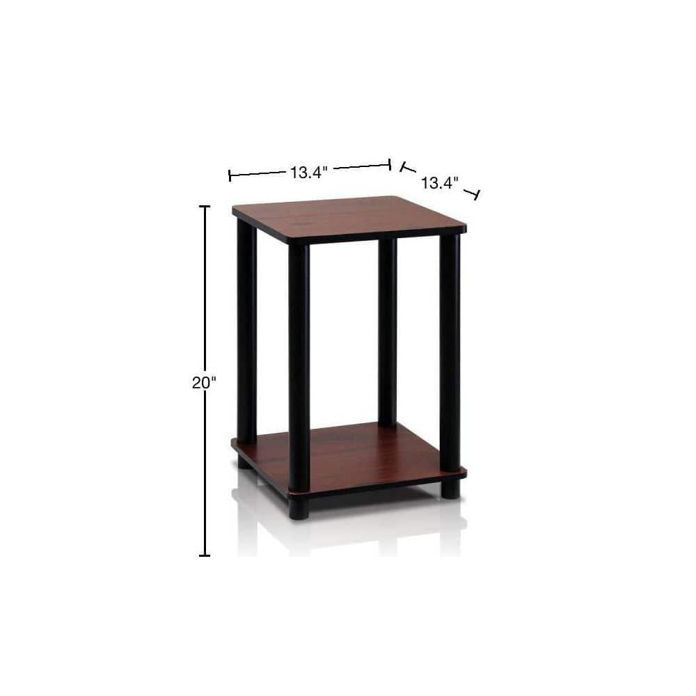 Furinno Turn-N-Tube Haydn Engineered Wood End Table in Dark Cherry/Black