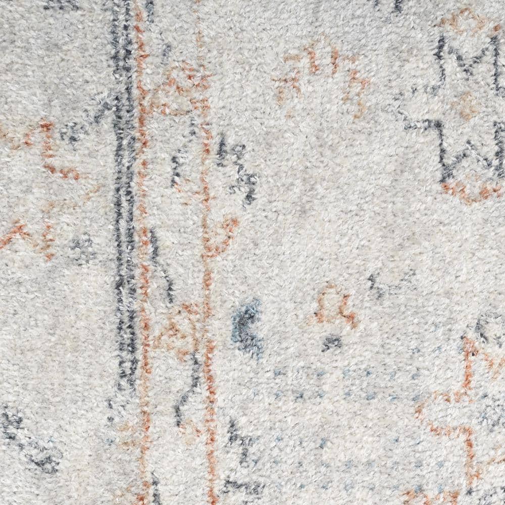 Nourison Astra Machine Washable Vintage Persian Indoor Bathroom, Kitchen Runner Rug Light Blue 2'2" x 10'