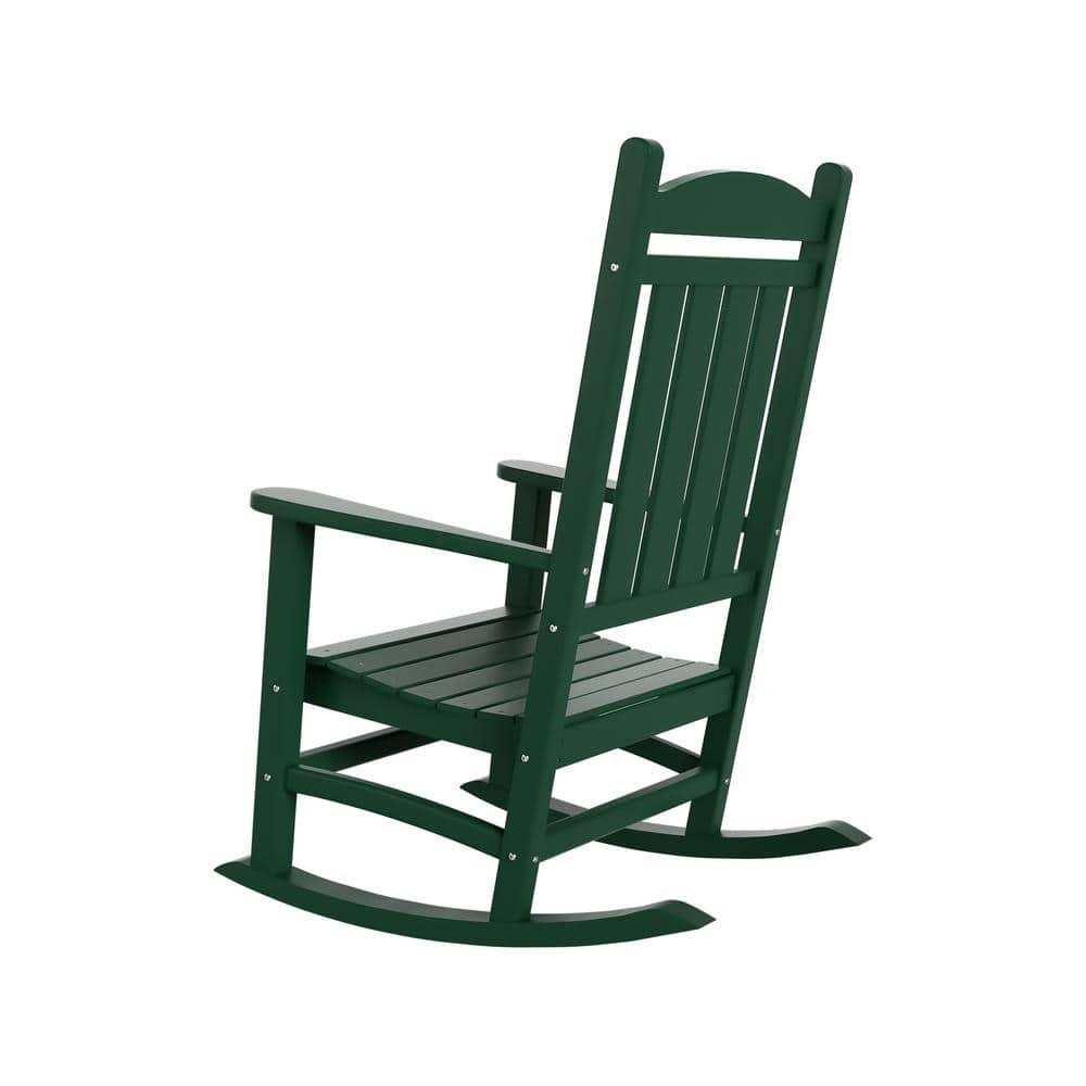 Polytrends  Laguna Hdpe All Weather Outdoor Patio Rocking Chair Dark Green