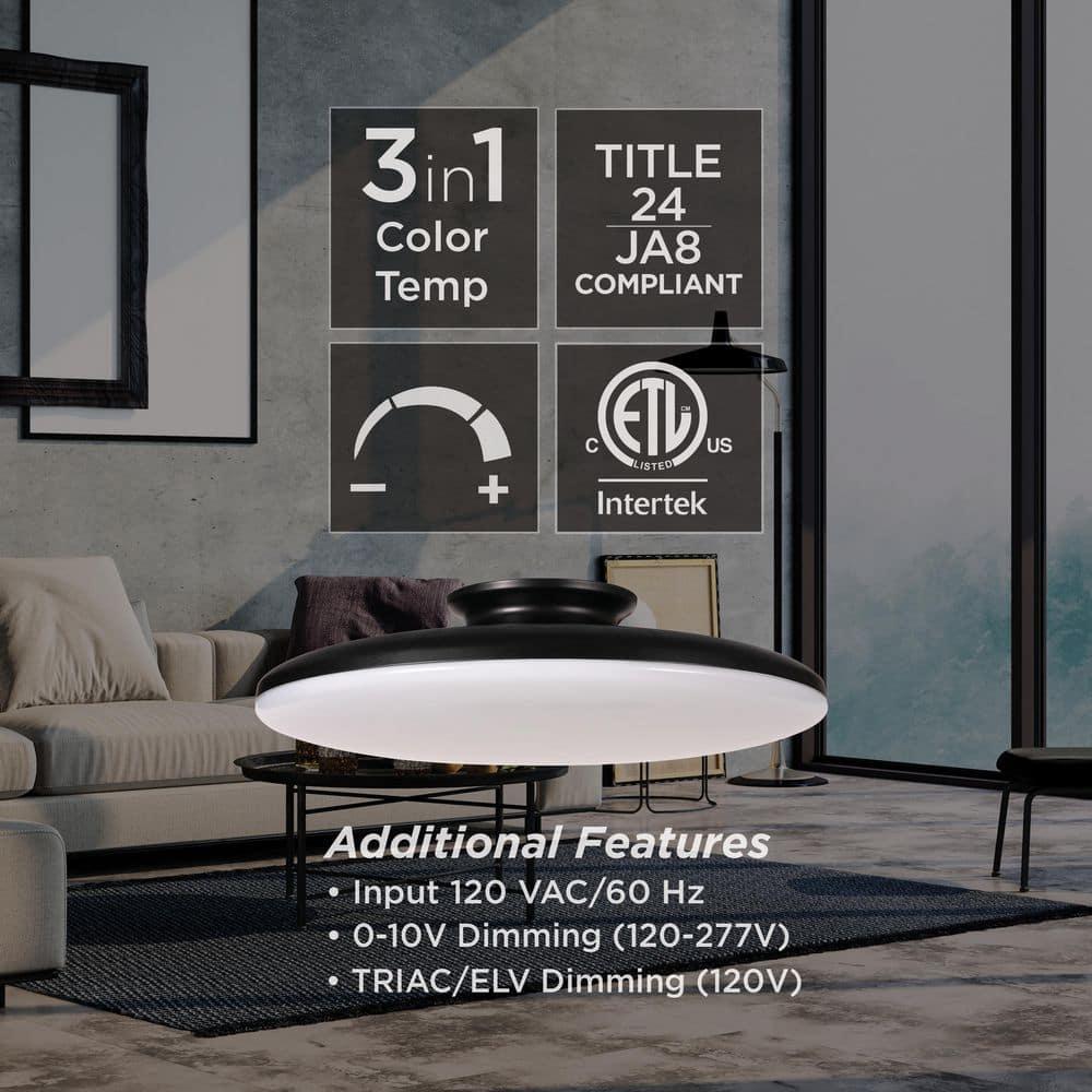AFX Skye 19" Wide Round Satin Brass Modern LED Ceiling Light