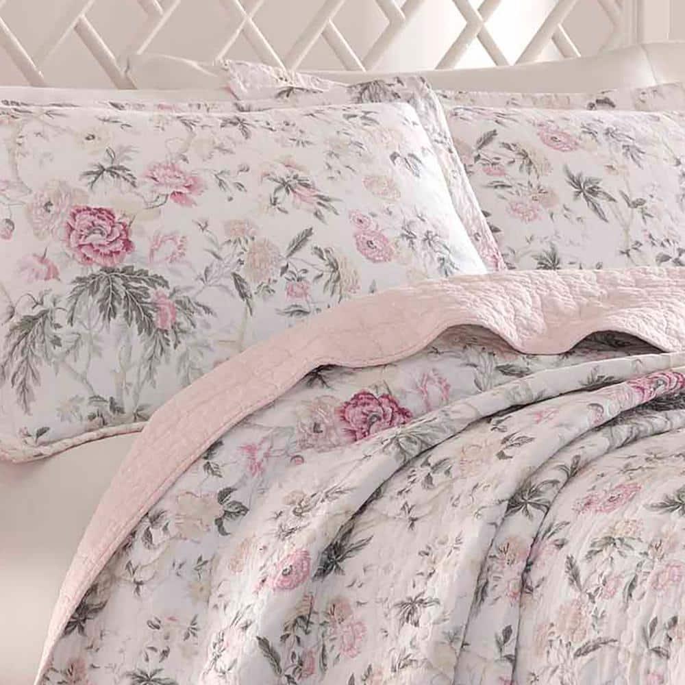 Laura Ashley Laura Ashley Breezy Floral Cotton Reversible Quilt Set