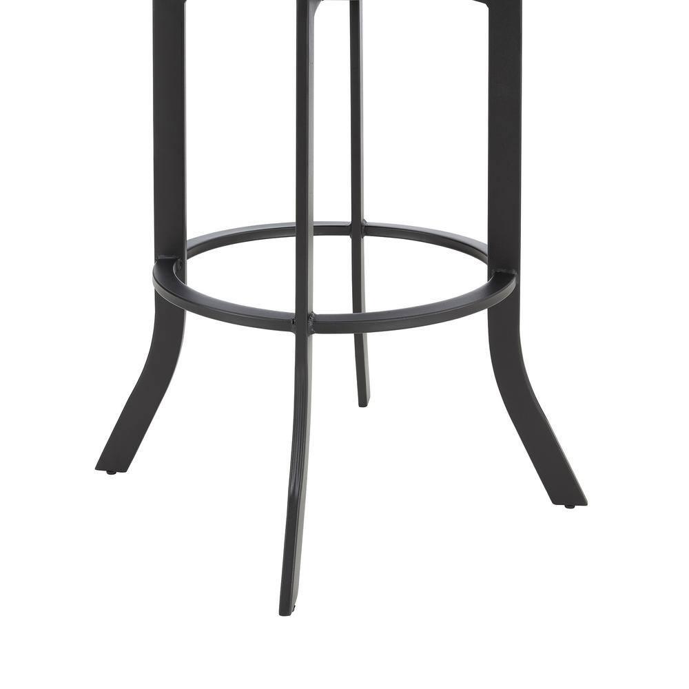 Armen Living Indoor Dione 30" Bar Height Barstool in Auburn Bay and Brown Faux Leather