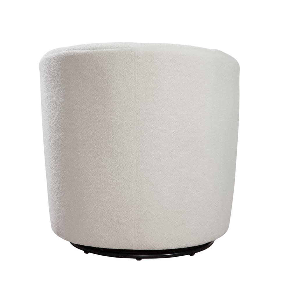 Odessa Barrel Style Swivel Accent chair in Ivory Performance Fabric