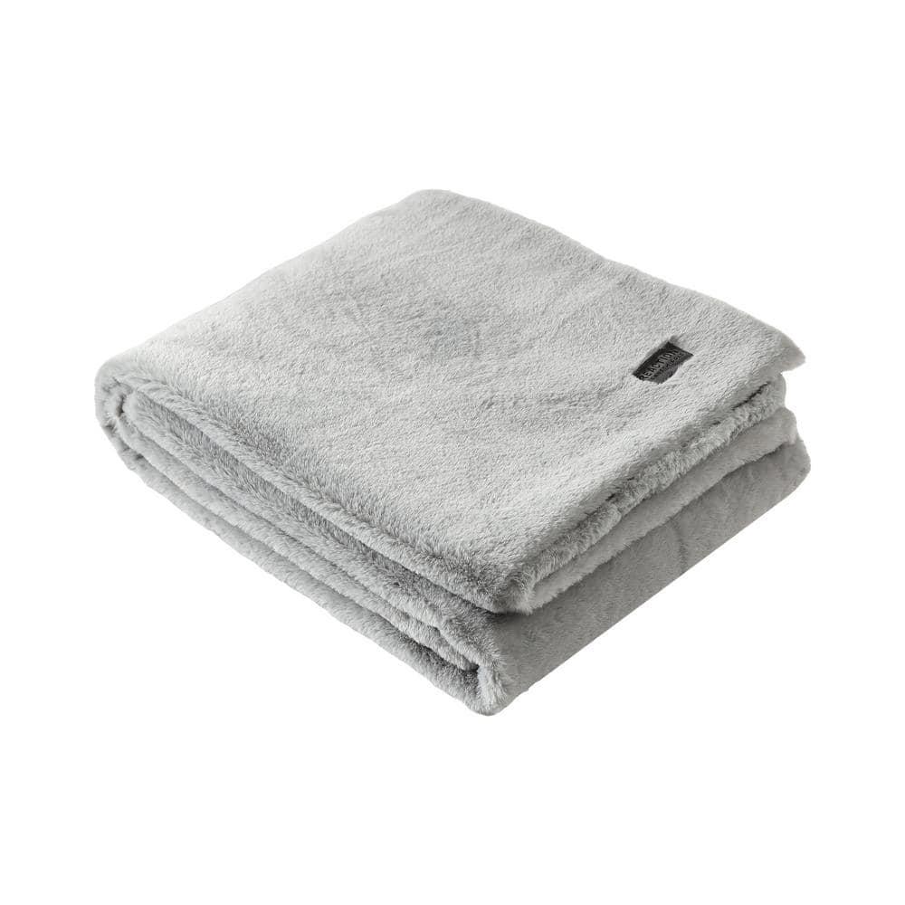 Kenneth Cole Faux Fur Solid Throw Blankets
