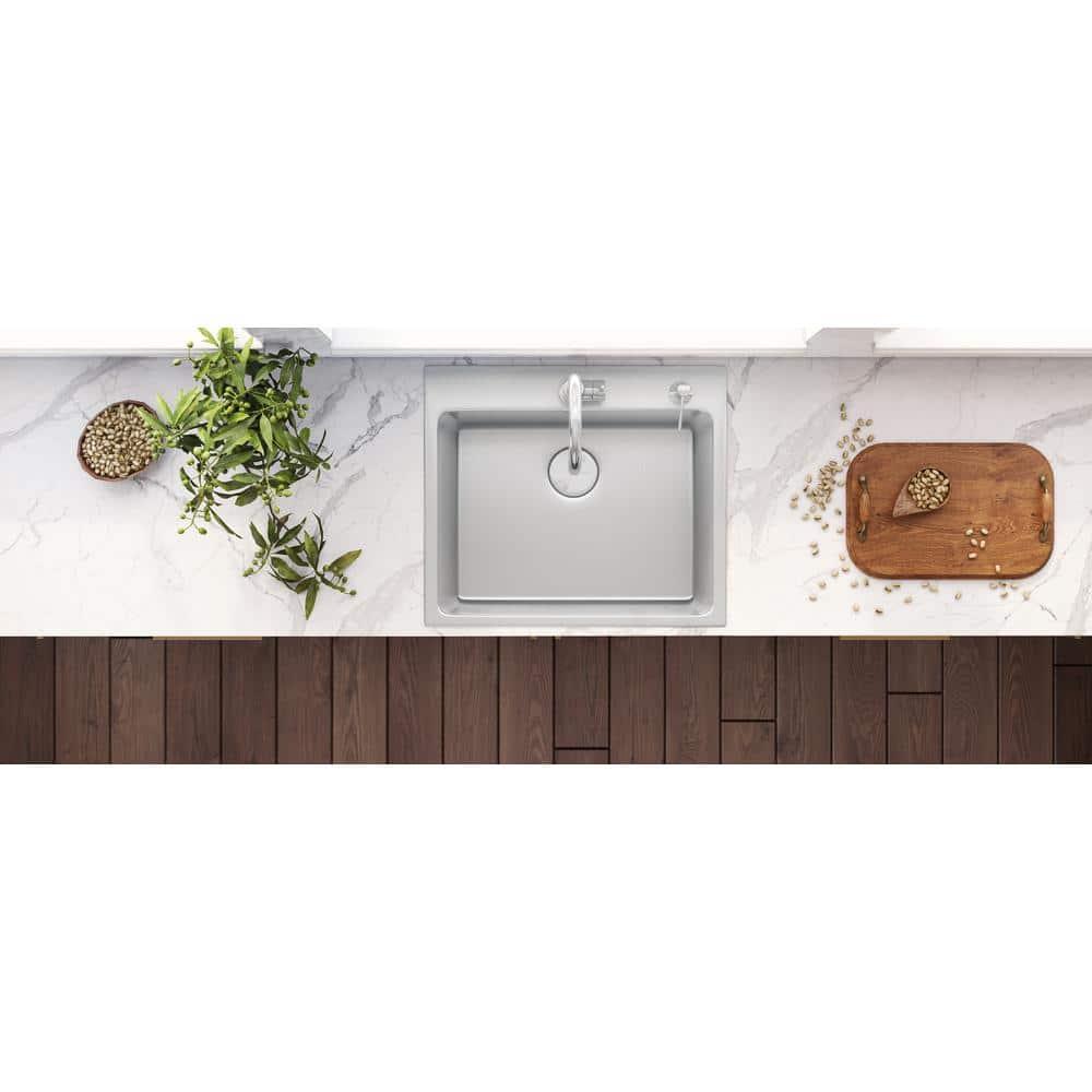 Ruvati 23 x 20 inch Drop-in Topmount Kitchen Sink 16 Gauge Stainless Steel Single Bowl