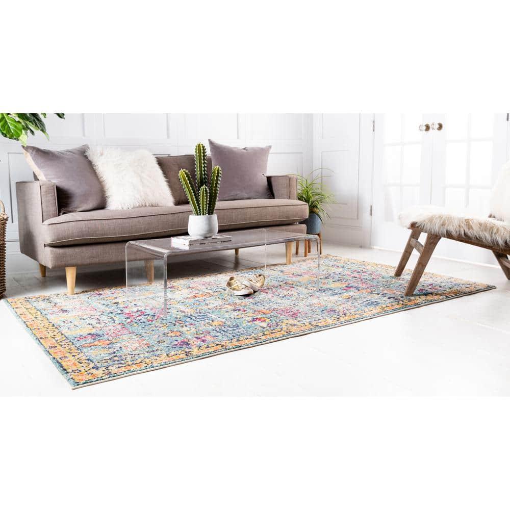 Unique Loom Monterey Collection Area Rug - Adobe (8'  x 10' Rectangle Blue/Beige)