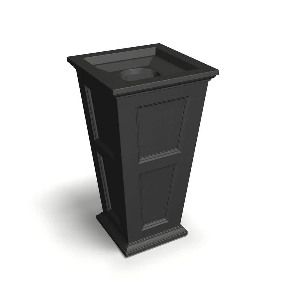 Pemberly Row 40" Tall Traditional Plastic Waste Bin in Black