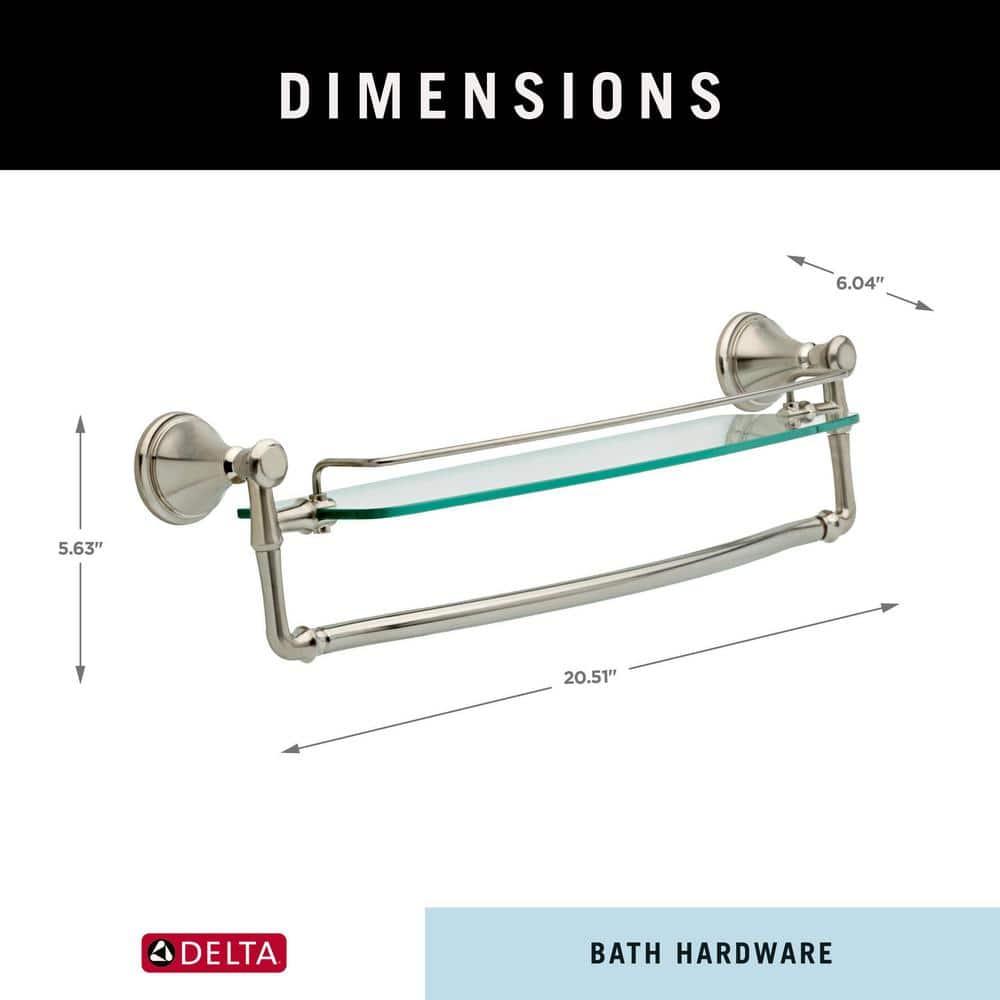Delta Cassidy 18 in. Glass Shelf with Towel Bar