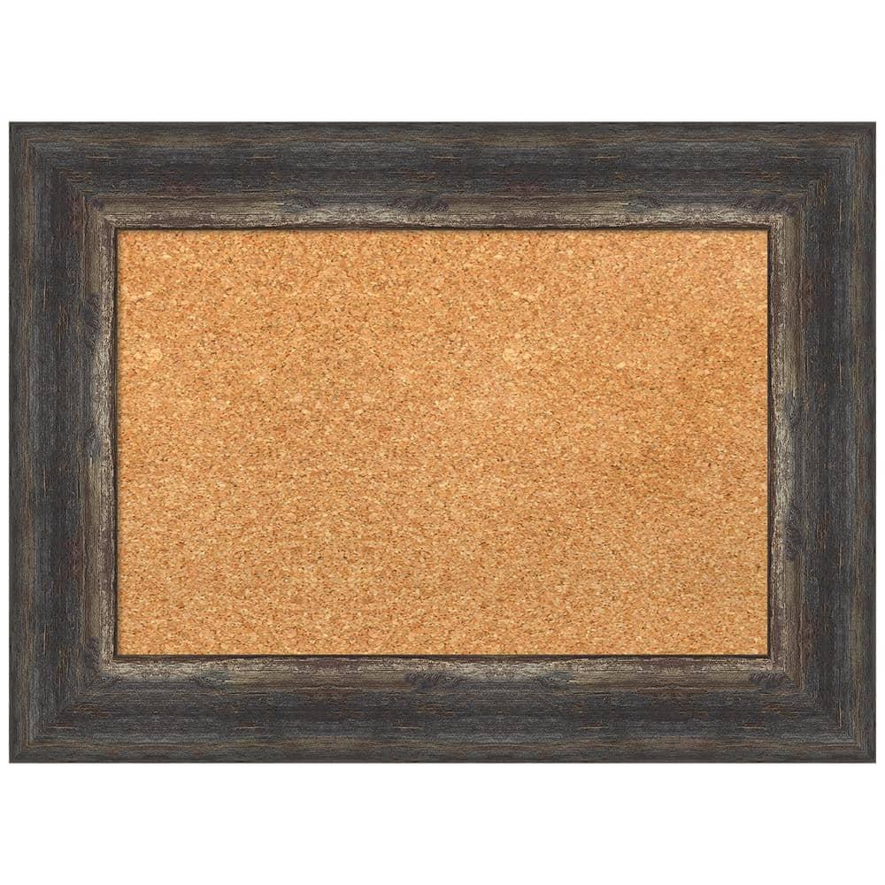 Amanti Art Natural Cork Board Framed Bark Rustic Char Bulletin Board 23 in. x 17 in.
