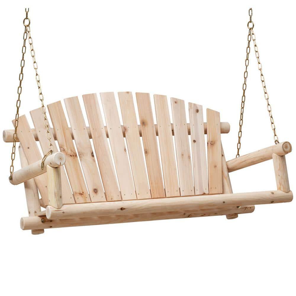 Anraja 4 Foot 2 Seat Porch Swing Hanging Wood, Unfinished
