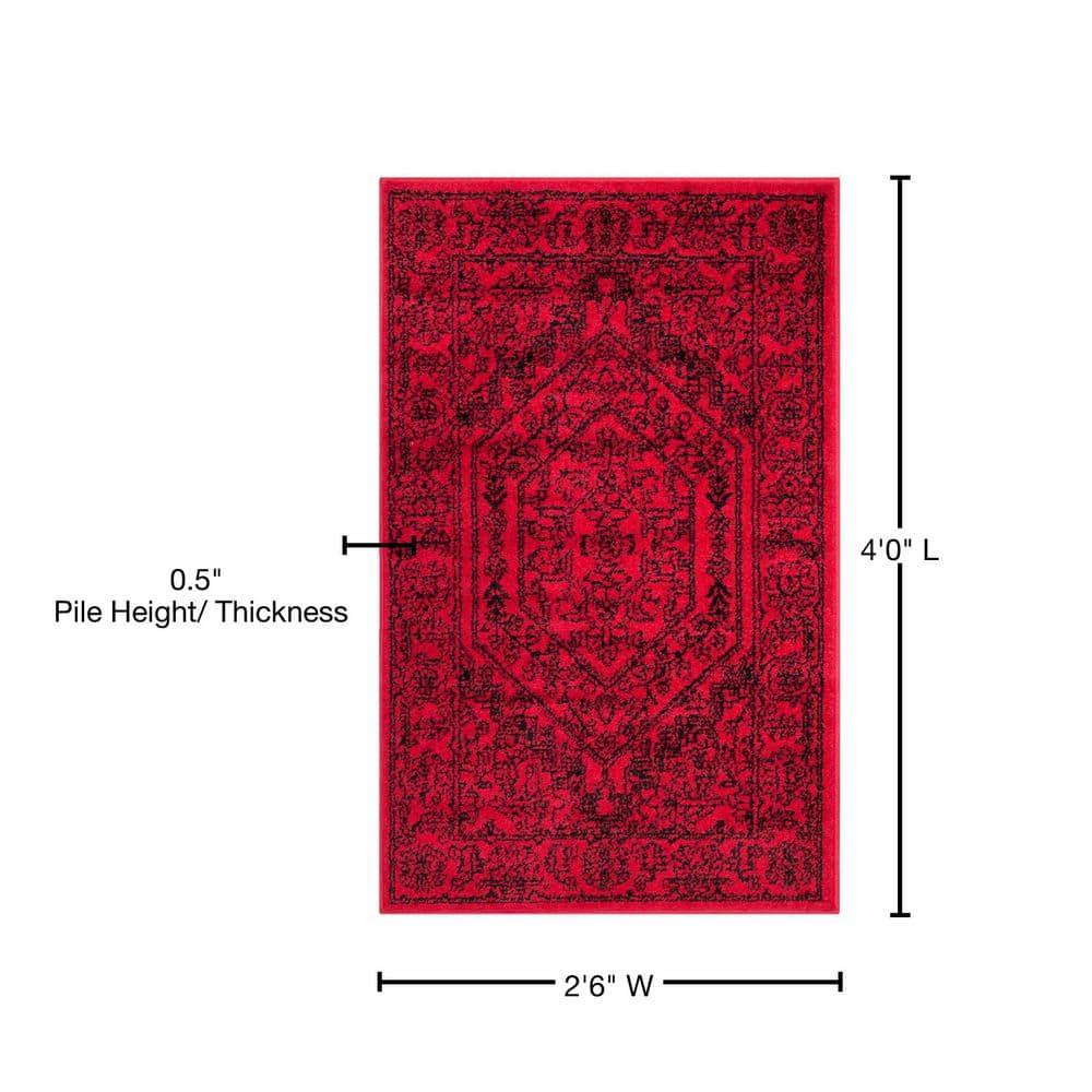 Adirondack ADR108 Power Loomed Accent Rug - Red/Black - 2'6"x4' - Safavieh.