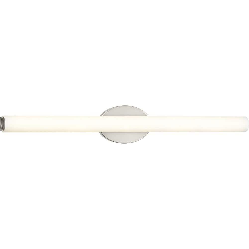 Progress Lighting Parallel Collection 1-Light LED Bath Vanity Fixture, Brushed Nickel, Opal Glass Shade