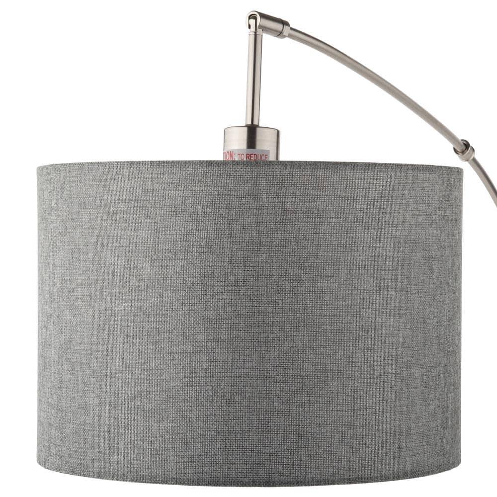 73.5" Bowery Arc Lamp Steel - Adesso: Contemporary Design, ETL Listed, Linen Shade, Metal Body