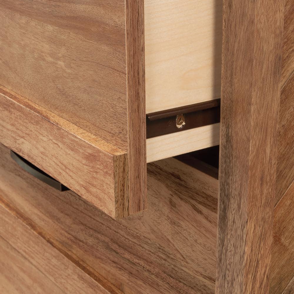 Sauder Cannery Bridge 3 Drawer Chest Sindoori Mango: Bedroom Storage, Laminated Surface, Metal Hardware