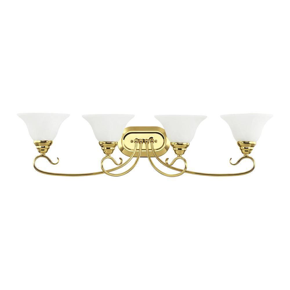 Livex Lighting Coronado 4 - Light Vanity in  Polished Brass