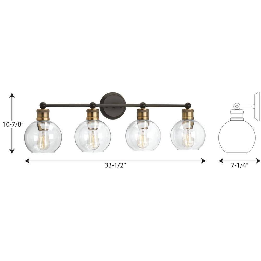 Progress Lighting Inspire 3-Light Wall Sconce, Polished Chrome, Etched Glass Shade