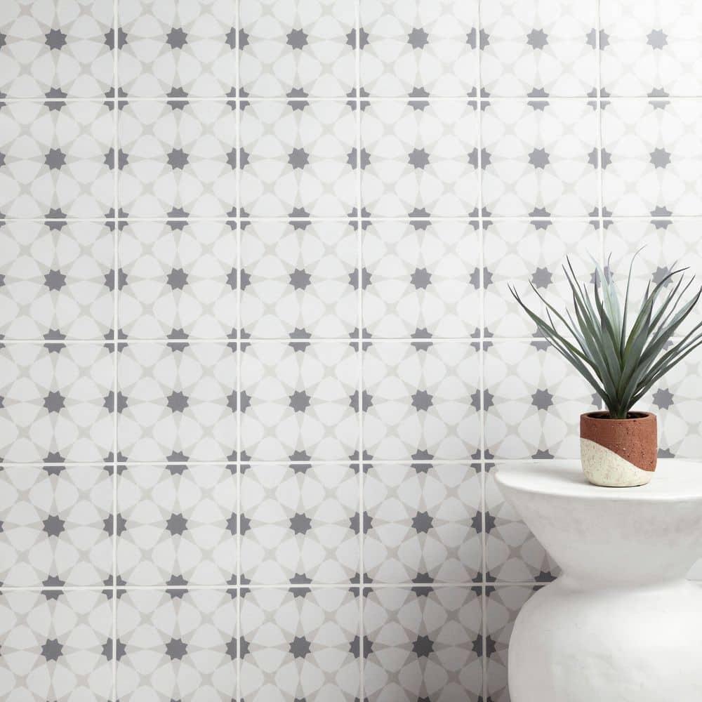 Amara 8" x 8" Encaustic Look Matte Porcelain Floor & Wall Tile
