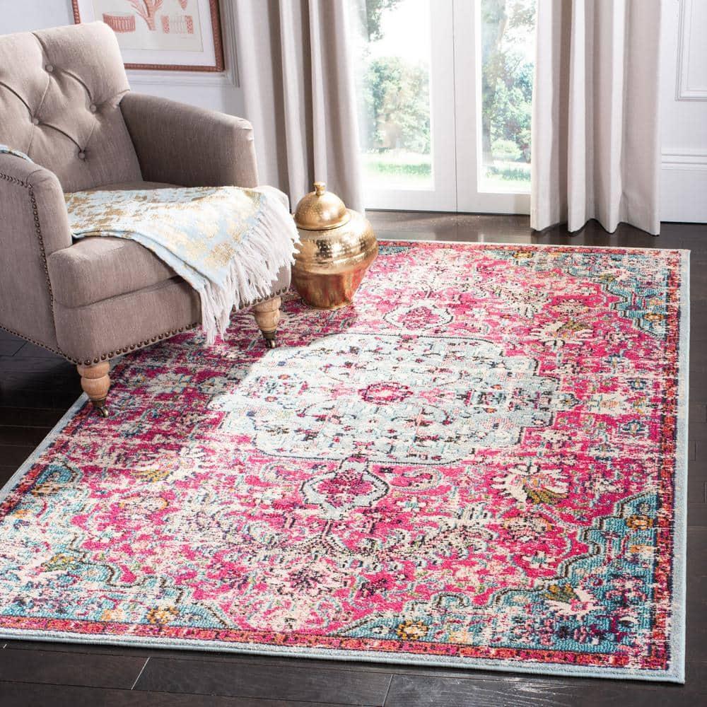 Madison MAD447 Power Loomed Indoor Area Rug - Fuchsia/Teal - 9'x12' - Safavieh