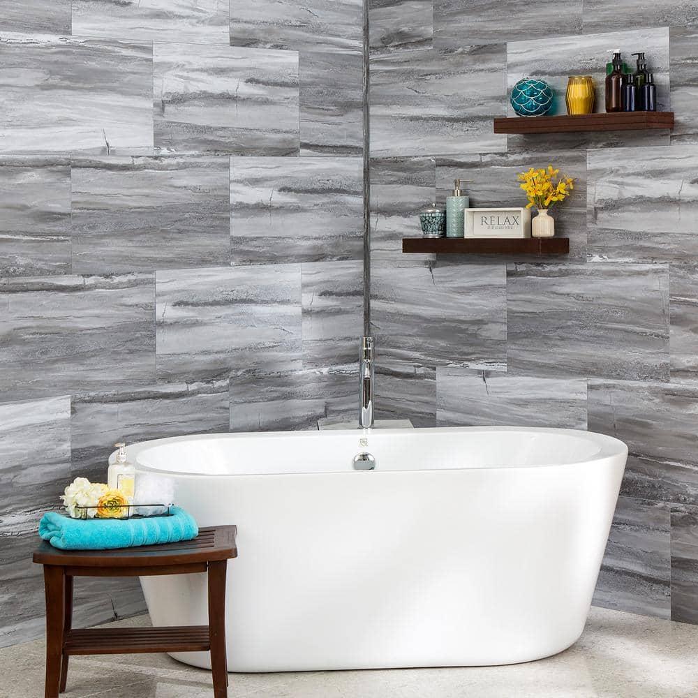 Palisade 25.6 in. x 14.8 in. Interlocking Vinyl Waterproof Wall Tiles