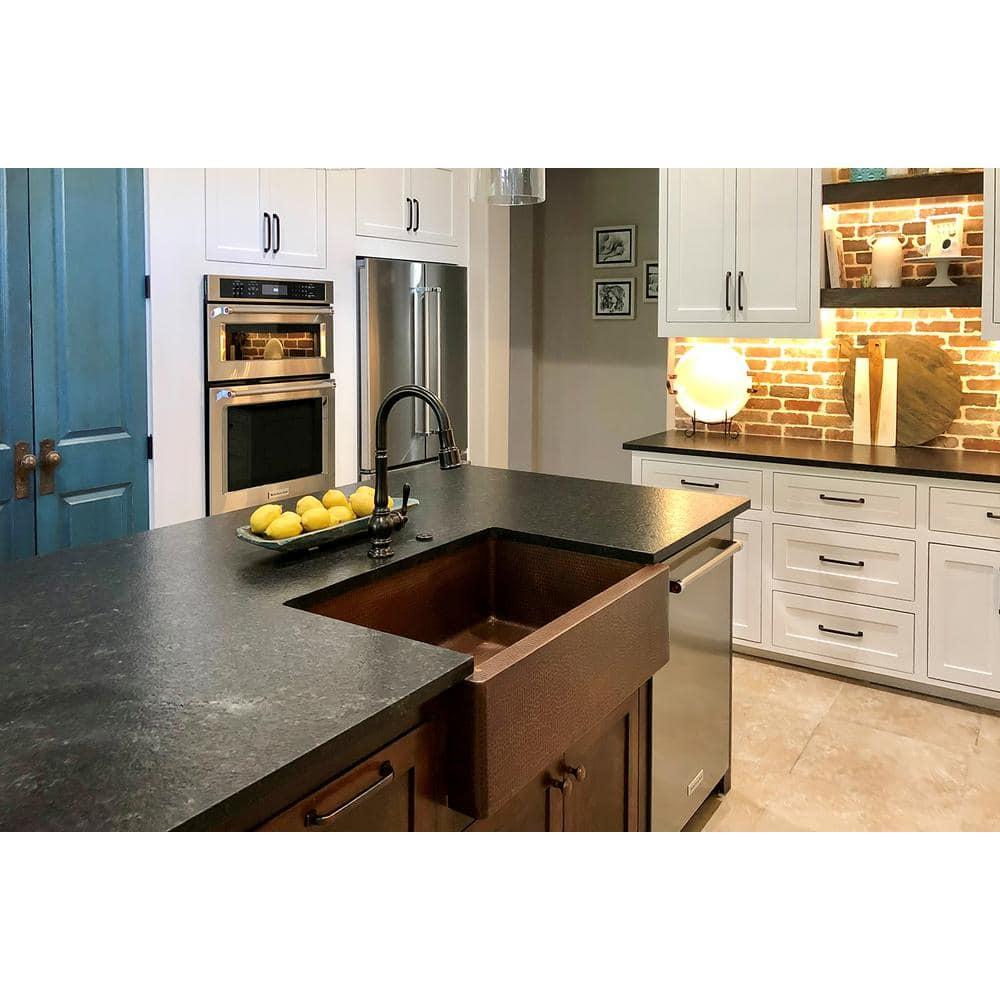 33" Hammered Copper Apron Front Single Basin Kitchen Sink