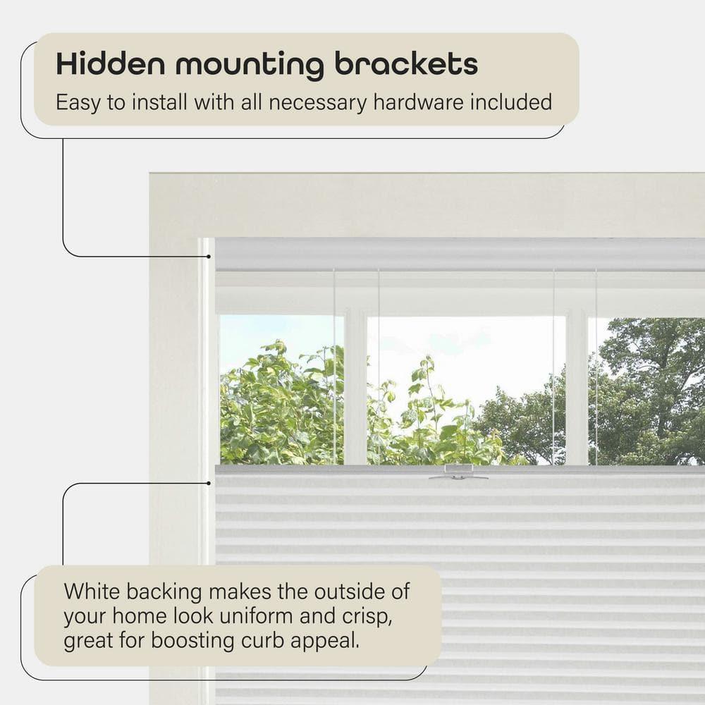 Achim Top Down Bottom Up Indoor Cordless White Polyester Light Filtering Window Cellular Shade, 64" L x 27" W