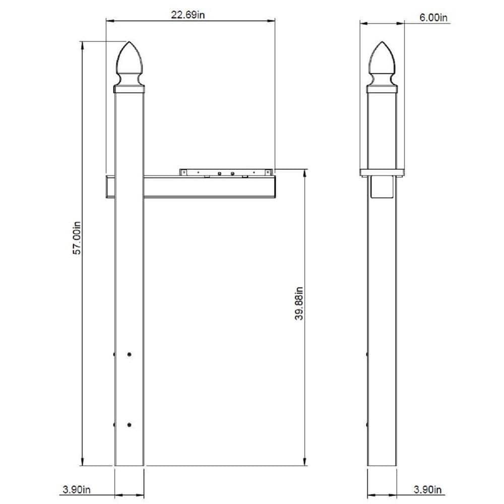 Gibraltar Mailboxes Whitley 57 in. White PVC Mailbox Post