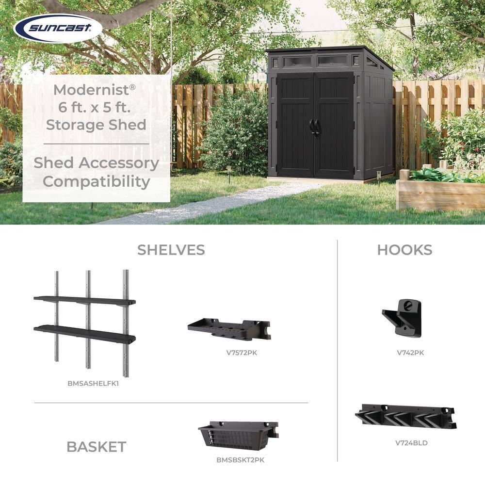 Suncast Suncast Modernist 6 ft. W x 5 ft. D Resin Vertical Storage Shed